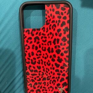 Vibrant Red Leopard Print Phone Case